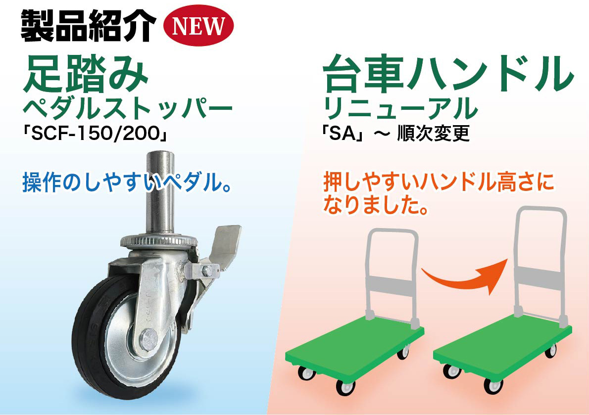 足踏みペダルストッパー、ハンドル高さリニューアル