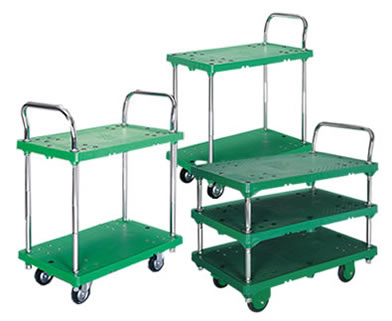 Plasutic Pltform Truck 2 or 3 shelf Types