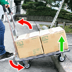 運搬台車 (スチール製鋼板補強ボディ)足踏みバー