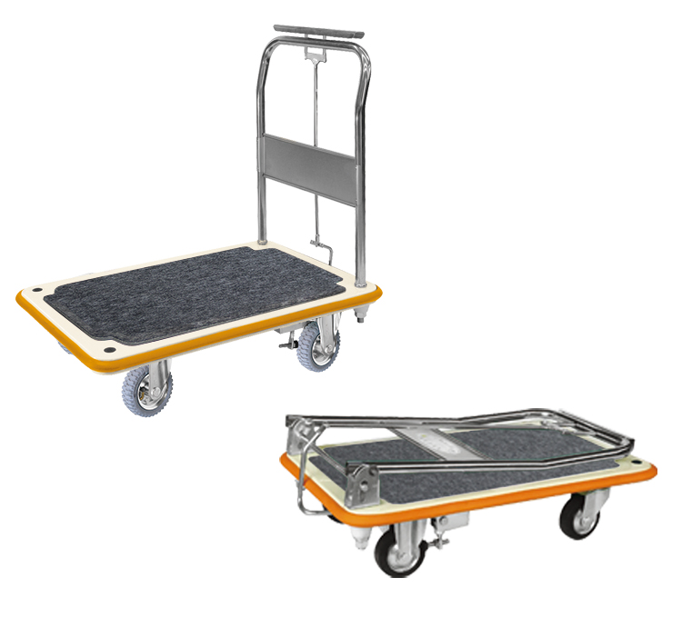 ストッパー付運搬台車（スチール製）