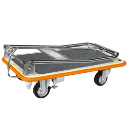 ストッパー付運搬台車（スチール製・スチール製ビッグボディ・アルミ製）折りたたみ時